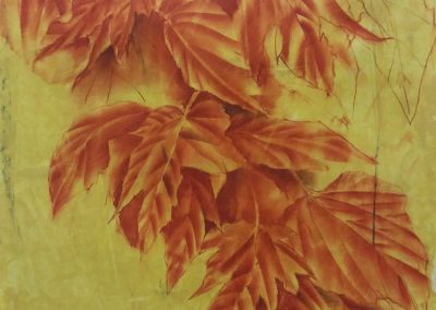 Branche de feuillages – Sanguine sur papier 65 x 50 cm
