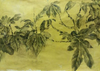 Branche de figuier – Fusain sur papier 105 x 45 cm
