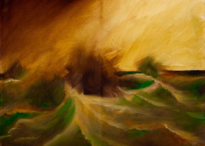 L’automne est là, le vent de retour - Etude huile sur toile - 22 cm x 27 cm